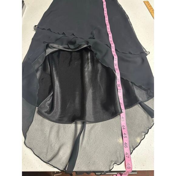 ABS Vintage Formal Dress Halter Style Ruffles tiers Black 10 Elegant HOCO Party - Picture 13 of 13